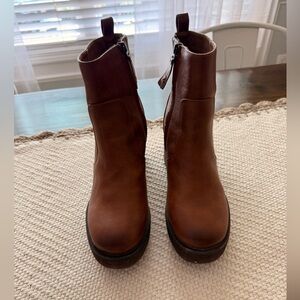 Zodiac Antonia Platform Heel Ankle Boots Sz 8